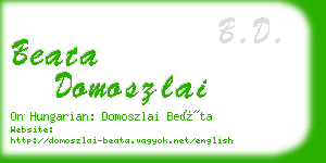 beata domoszlai business card